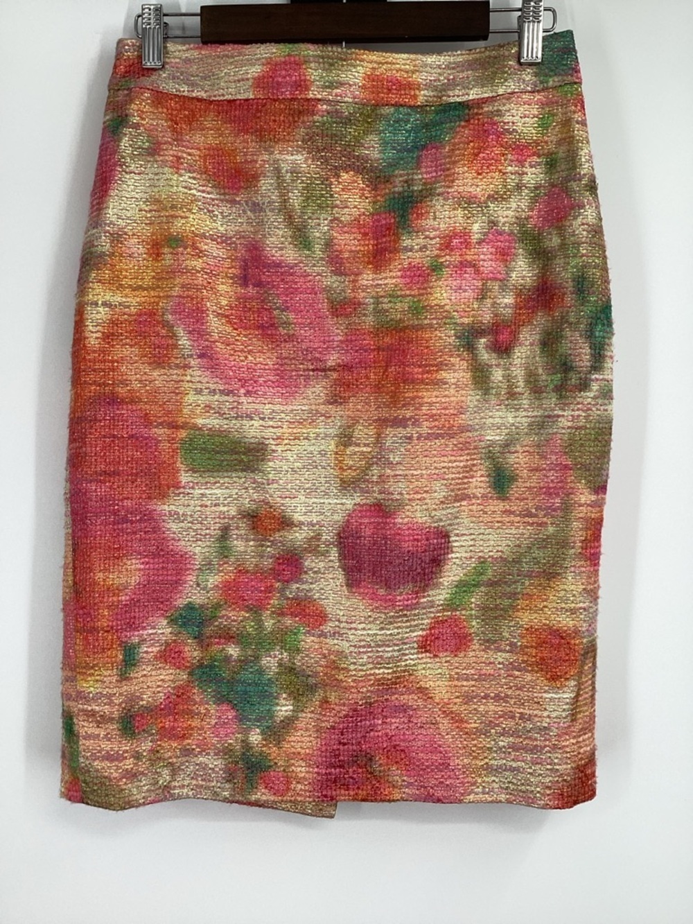 kate spade Marit Floral Pencil Skirt - Pink, Green & Gold - Picture 2 of 14